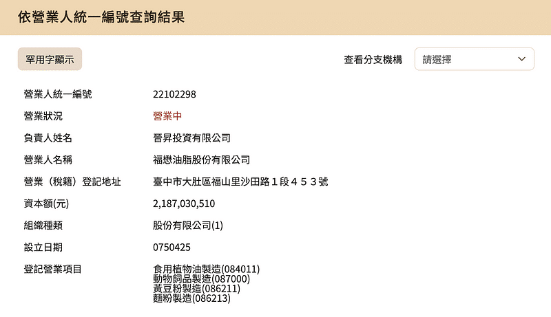 福懋油稅籍資料