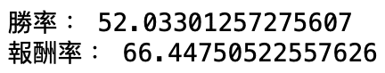 勝率、報酬率圖