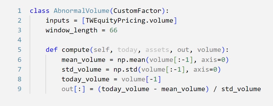 程式交易Python資料回測範例圖一