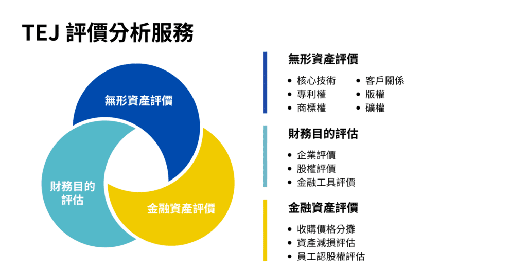 企業評價服務、無形資產評價服務